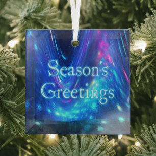 Season's Greetings - Qaanaaq - Northern Lights Glass Tree Decoration