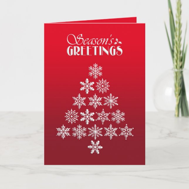 Seasons Greetings Red Folded Card (Front)