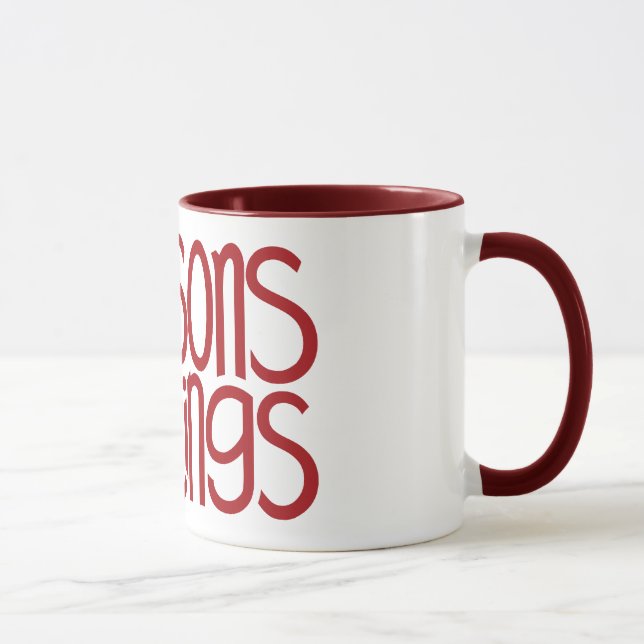 Seasons Greetings Red Mug (Right)