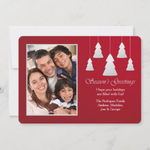 Season's Greetings Red Photo Holiday Card
