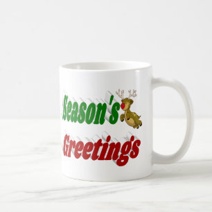 Seasons Greetings Reindeer Christmas typography Coffee Mug