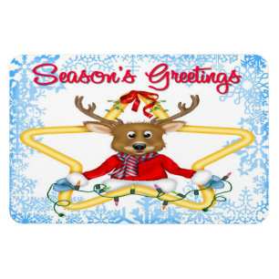 Season's Greetings Reindeer Flex Magnets