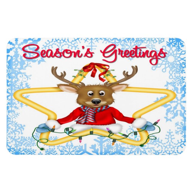 Season's Greetings Reindeer Flex Magnets (Horizontal)