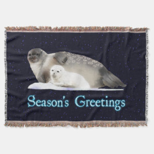 Season's Greetings - Ringed Seal Throw Blanket