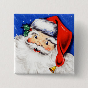 Seasons Greetings Santa 15 Cm Square Badge