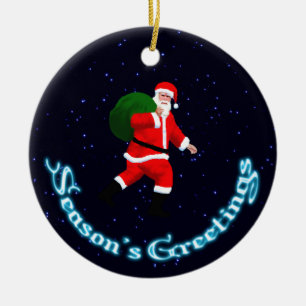 Season's Greetings - Santa Claus Ceramic Tree Decoration