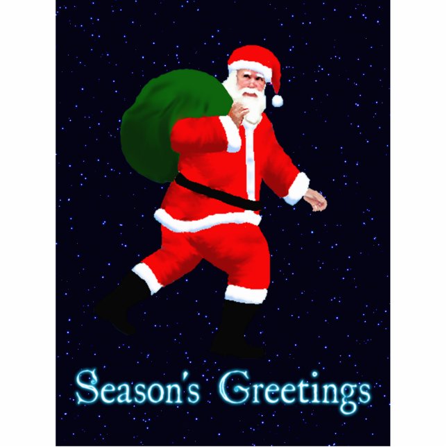 Season's Greetings - Santa Claus Photo Sculpture Magnet (Front)