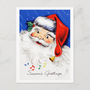 Seasons Greetings Santa Holiday Postcard