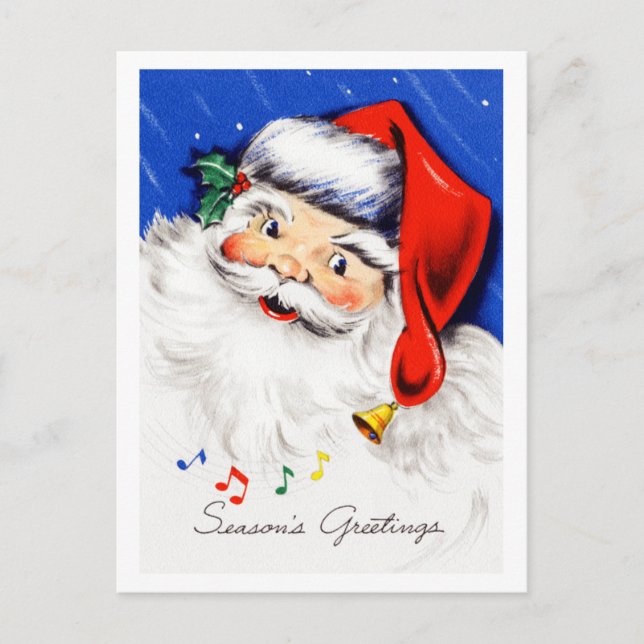 Seasons Greetings Santa Holiday Postcard (Front)