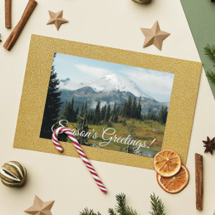 Season's Greetings Scenic Mountain Landscape Holiday Card