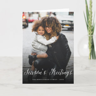 Season's Greetings Script Holiday Photo Card