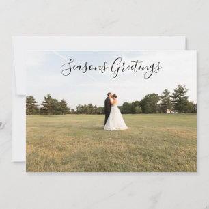 Seasons Greetings Script Photo Card