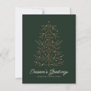 Season's Greetings Simple Modern Christmas Tree Holiday Card