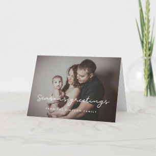 Season's Greetings Simple Photo Holiday Card
