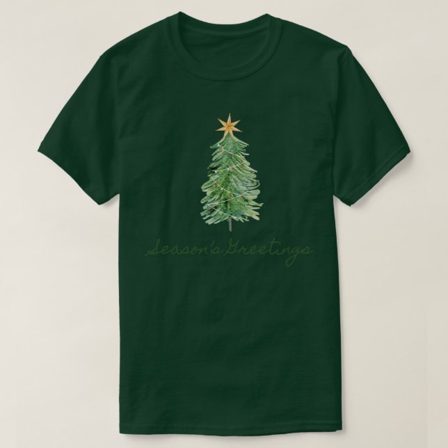 Seasons Greetings Single Tree TShirt (Design Front)