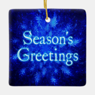 Season's Greetings - Snowburst Ceramic Tree Decoration