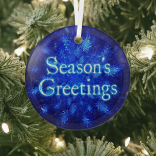 Season's Greetings - Snowburst Snowflake Glass Tree Decoration