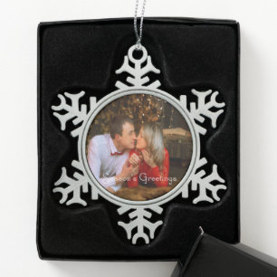 Season's Greetings Snowflake Framed Ornament