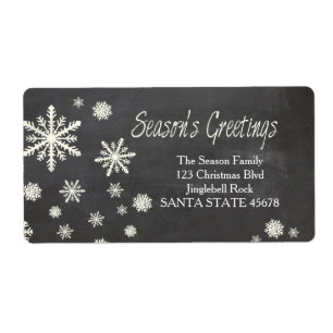 Season's Greetings snowflake Holiday Address Label
