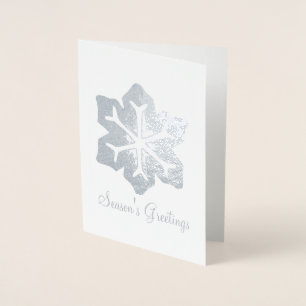 Season's Greetings Snowflake Holiday Christmas Foil Card