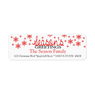 Season's Greetings snowflake holiday Label