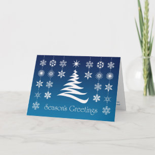 Season's Greetings Snowflakes Folded Card