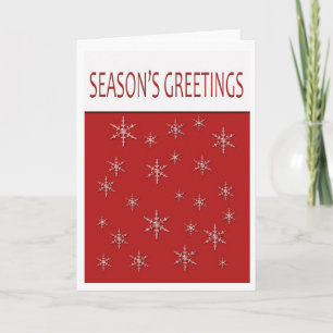 seasons greetings snowflakes holiday card