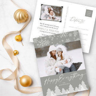 Season's Greetings Snowflakes Winter Wonderland Holiday Postcard
