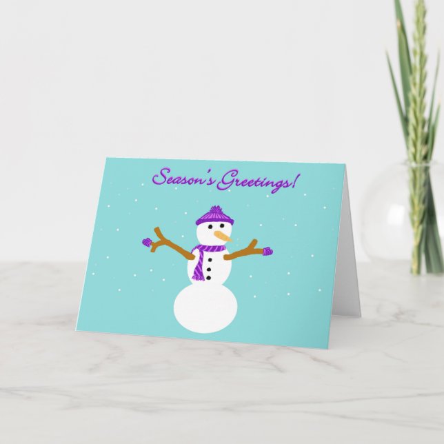 Season's Greetings Snowman Card (Front)