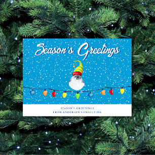 Season's Greetings Snowy Bird Business Holiday Card