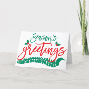 Season's Greetings Spine and Holly Chiropractic Holiday Card