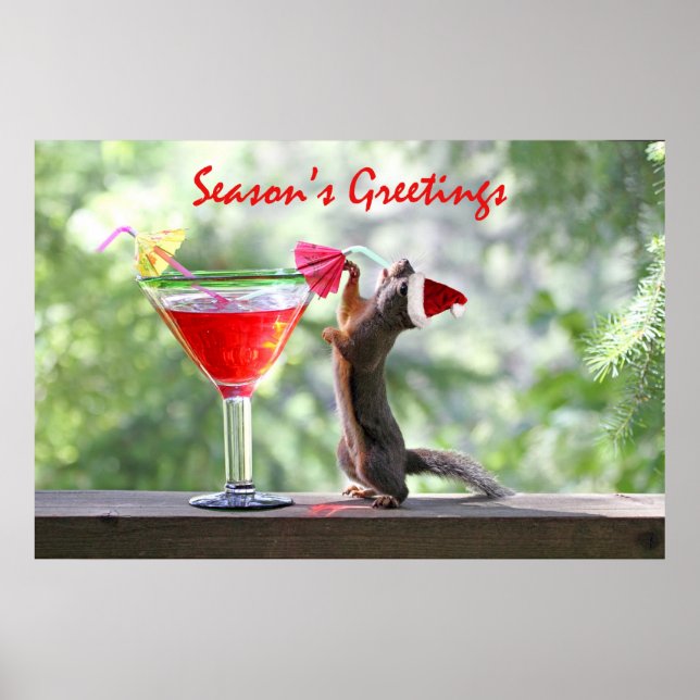Season's Greetings Squirrel Poster (Front)