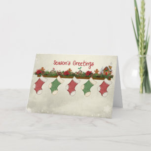 Season's Greetings Stockings Holiday Card