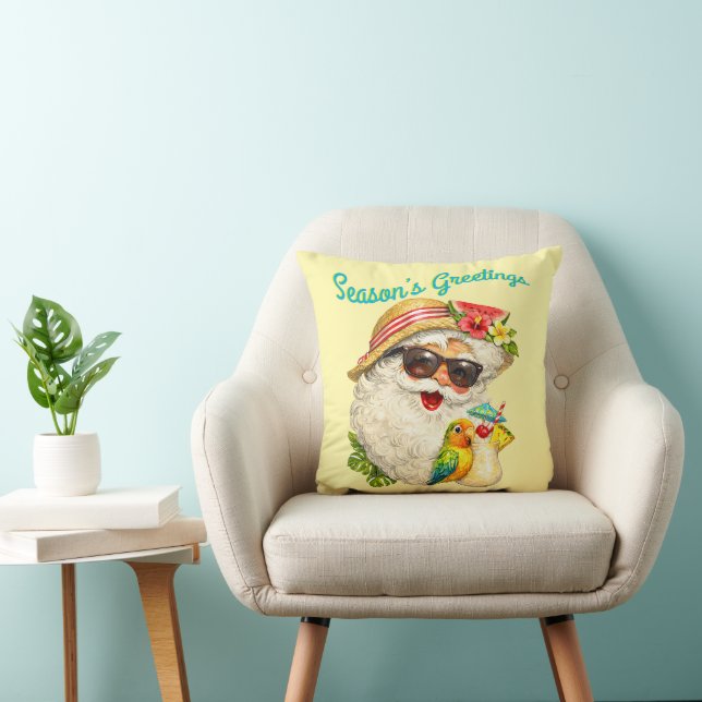 Season's Greetings - Summer Santa Cushion (Chair)