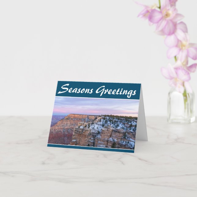 Seasons Greetings Template Personalised Card (Orchid)