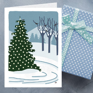 Seasons Greetings Tree with Lights Card