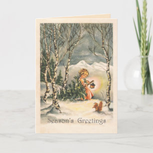 Season's Greetings Vintage Custom Greeting Card