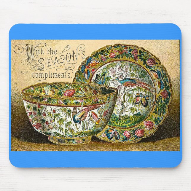 Season's Greetings Vintage Mouse Mat (Front)
