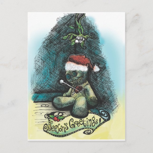 Season's Greetings Voodoo Holiday Greeting Card (Front)