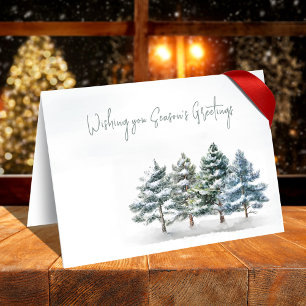Season's Greetings Watercolor Winter Card