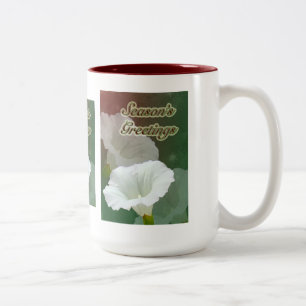 Season's Greetings - White Bindweed Two-Tone Coffee Mug