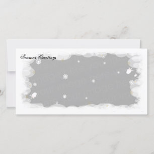 Seasons Greetings White  Roses Holiday Card