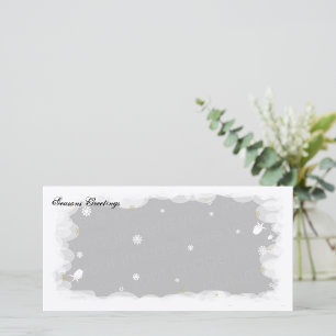 Seasons Greetings White  Roses Holiday Card