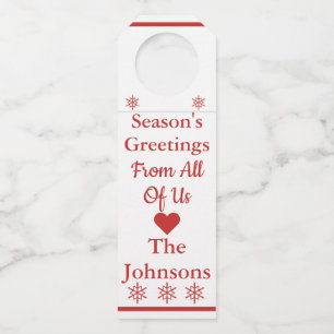 Season's Greetings Wine Bottle Tag