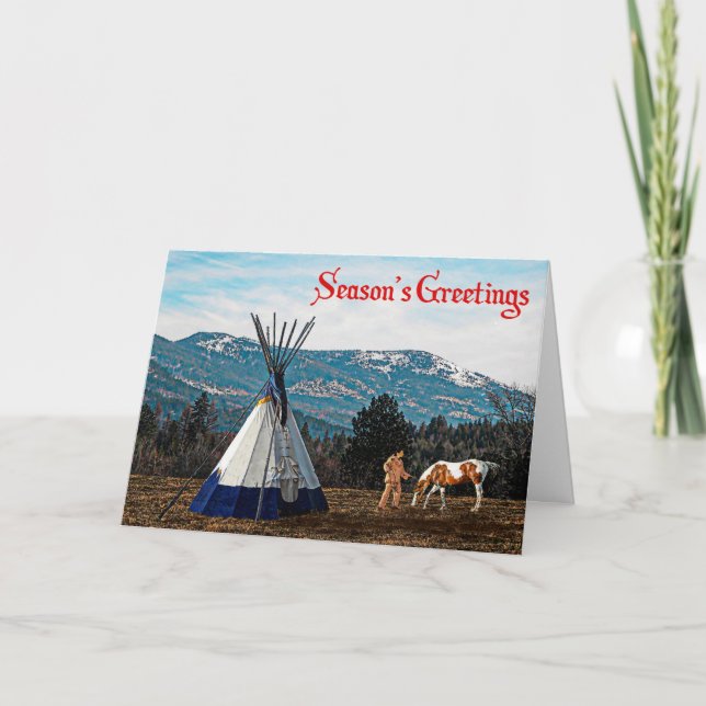 Season's Greetings - Winter Camp Holiday Card (Front)