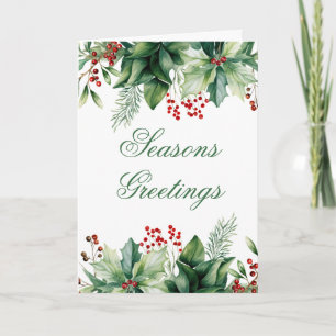 Seasons Greetings Winter Greenery Card