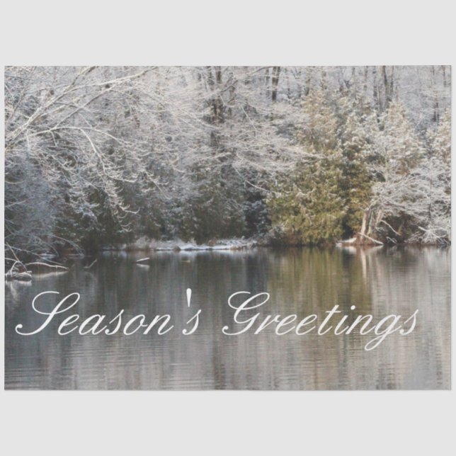 Season's Greetings Wintertime Tissue Paper (Front)