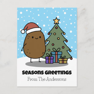 Seasons Greetings With A Potato Holiday Postcard