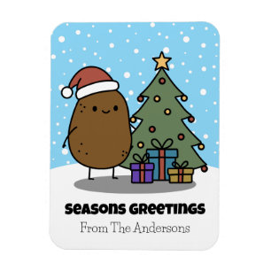 Seasons Greetings With A Potato Magnet