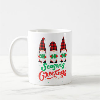 Season's Greetings with Festive Gnomes Coffee Mug